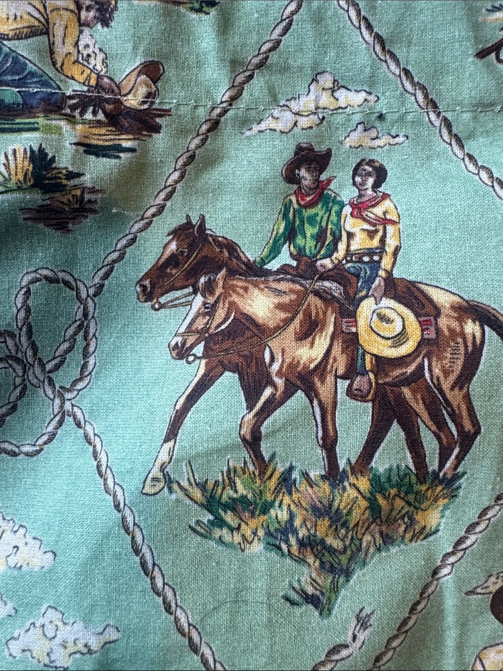 Double D Ranch Western Cowboy Rodeo Turquoise Drawstring Boot Bag - Picture 3 of 4